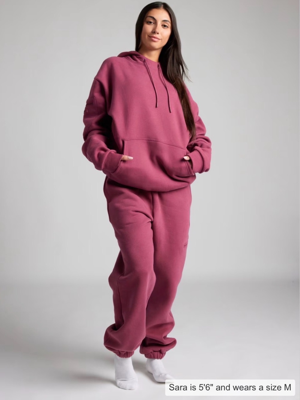 COMFRT ✈️Airplane Mode Travel Hoodie with Built-In Eye Mask Berry Pink - Picture 2 of 6